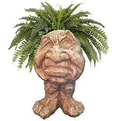Home Styles Homestyles 18 in. Stone Wash Grumpy The Muggly Face Statue Planter Holds 7 in. Pot
