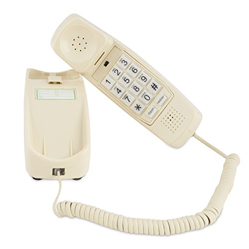 iSoHo Phones Trimline Corded Phone - Phones for Seniors - Phone for Hearing impaired - Classic Bone Ivory - Retro Novelty Telephone - an
