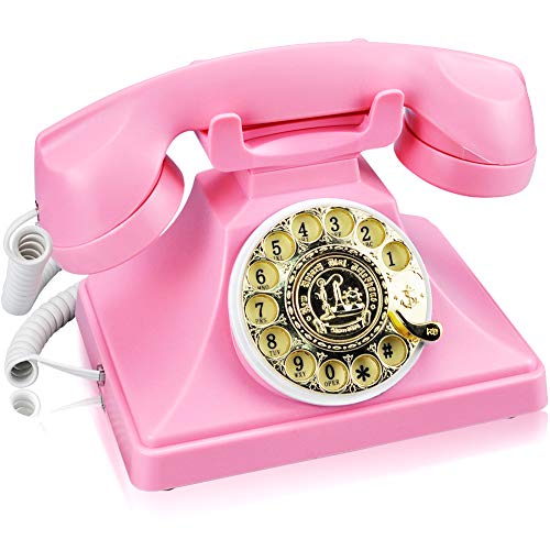 IRISVO Retro Rotary Dial Corded Landline Phone, IRISVO Old Fashioned Rotary Phone Vintage Rotary Telephone with Speaker and Redial