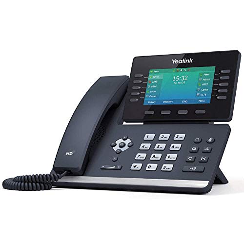 Yealink T54W IP Phone, 16 VoIP Accounts. 4.3-Inch Color Display. USB 2.0, 802.11ac Wi-Fi, Dual-Port Gigabit Ethernet, 802.3af