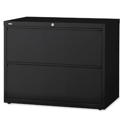 Lorell 2-Drawer Lateral File, 36 by 18-5/8 by 28-1/8-Inch, Black