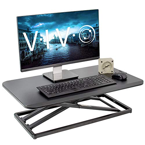 VIVO Economy Single Top Height Adjustable 29 inch Standing Desk Converter | Sit Stand Tabletop Monitor and Laptop Riser