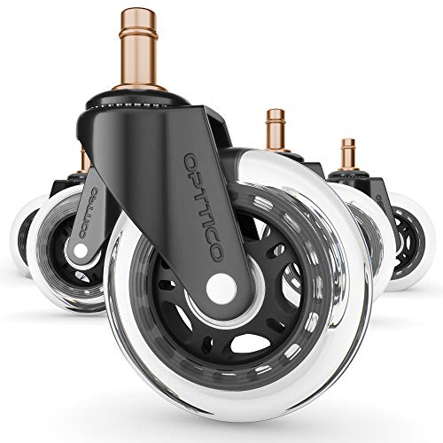 OPTTICO Office Chair Wheels for IKEA Chairs, Our 3" Caster Wheels Protect Your Hardwood Floors