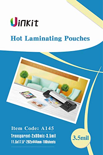 Uinkit Hot Thermal Laminating Pouches 11.5x17.5-100 Sheets 3.5Mil for Sealed 11x17 Inches Document Uinkit