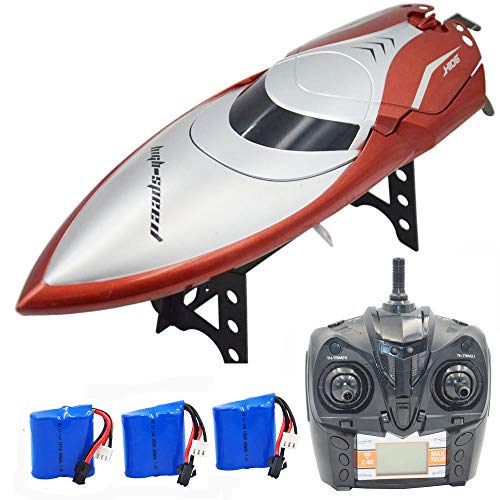 TKKJ Blomiky H106 2.4GHz Racing RC Boat for River Lake or Pool-High Speed Remote Control Boat for Adults and Kids Bonus 2 Battery
