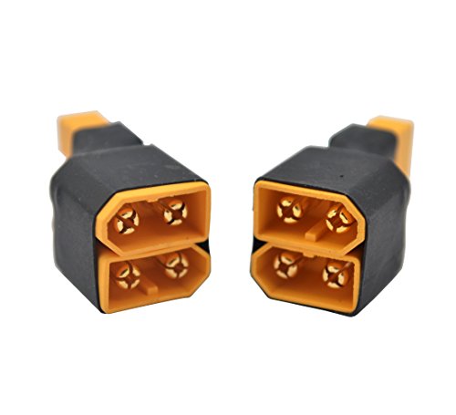 HOBBYSKY 2Pcs No Wires 1 XT-60 Male to 2 XT-60 Female XT60 Serial Battery Connector