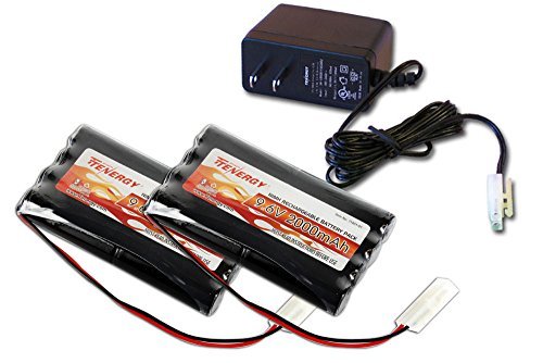 Tenergy 91031 9.6V Flat NiMH for RC Car, High Capacity 8-Cell 2000mAh Rechargeable, Replacement Hobby Pack with Standard
