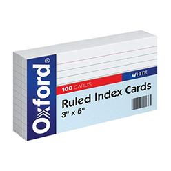 Oxford Ruled Index Cards, 3" x 5", White, 100-Pack (31)