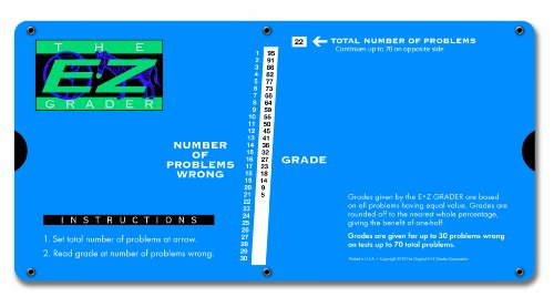 E-Z Grader 7200 Large Print E-Z Grader, Educational Grading Chart, Computes Percentage Scores Up to 70 Questions, 10" x 5",