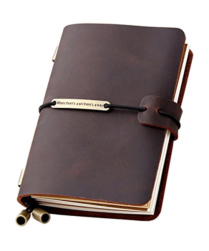 Robrasim Refillable Handmade Travelers Notebook, Leather Travel Journal Notebook for Men & Women, Perfect for Writing, Gifts,