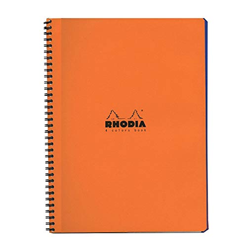 Rhodia 4 Color Book - Lined w/margin 80 sheets - 9 x 11 3/4 - Orange Cover