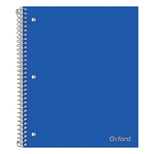 Oxford 1-Subject Poly Notebook, 8-1/2" x 10-1/2", Wide Rule, 100 Sheets, Poly Storage Pocket (10589)