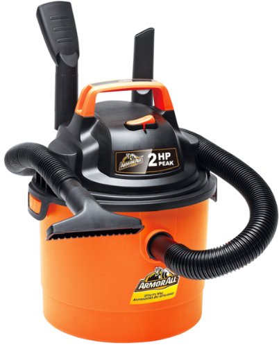 Armor All - 2.5 Gallon 2 HP 1-1/4" Hose, Portable Wall Mountable Wet/Dry Utility Vac (VOM205P0901)