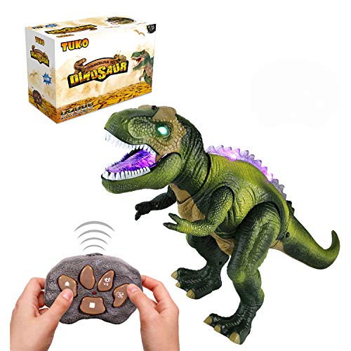 Tuko Jurassic World Dinosaur Toys LED Light Up Walking and Roaring Realistic t rex Dinosaur Toys for 3-12 Years Old Boys and