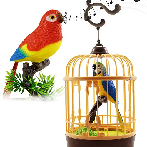 Haktoys Singing Chirping Toy Bird in a Cage, Moving Beak and - Main Image