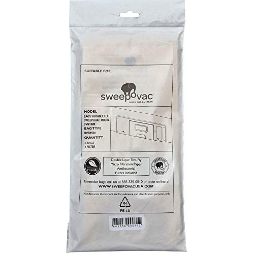 Sweepovac "Sweepovac" SVB1500 Replacement Bag Pack Filter