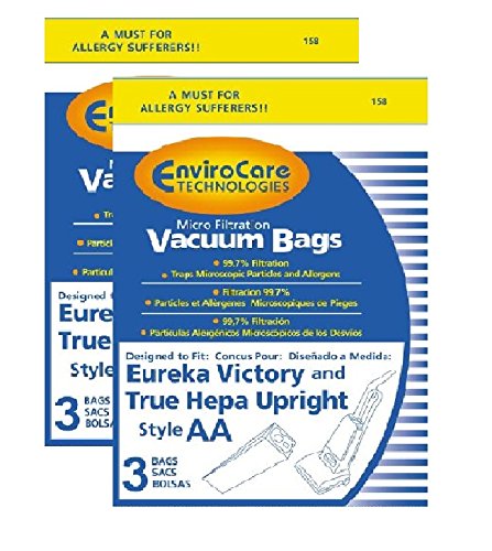 Envirocare Eureka victory and True hepa Style AA Bags 6-Pack