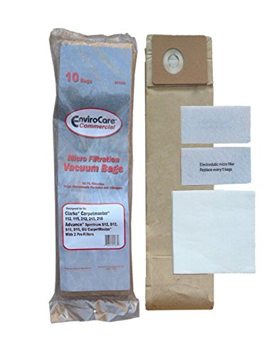 Envirocare 10 Advance Spectrum, Clarke CarpetMaster and Nilfisk Commercial Upright Allergy Vacuum Cleaner Bags 1471058500 and (1)