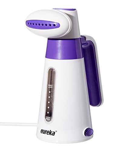 Eureka ERV2B 100ml Portable Handheld Fabric Clothes Garment Steamer, Quick Heat With Travel Pouch, Small White/Purple, August