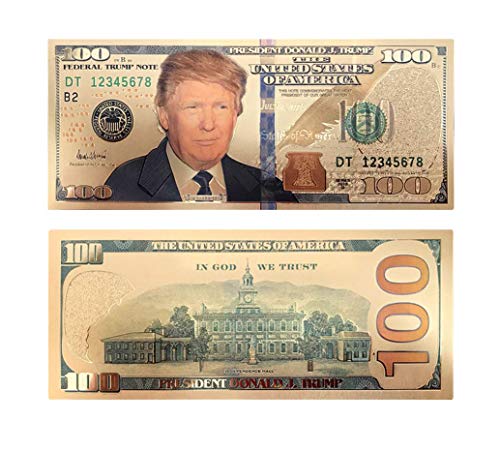 blinkee 100 USD President Donald Trump Collectible Gold Plated Fake Bank Note