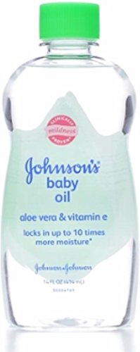 JOHNSON'S Baby Oil, Aloe Vera & Vitamin E 14 oz (Pack of 5)