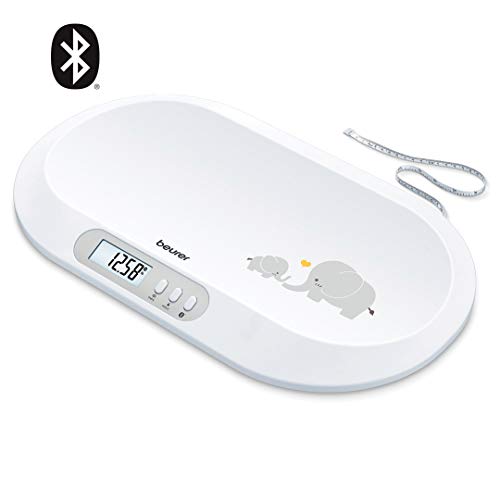 Beurer Bluetooth Digital Baby Scale with Measuring Tape, Compatible with BabyCare App, Multi-Function, for Premature,