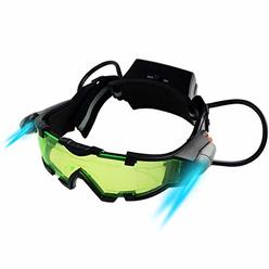 yolyoo night vision goggles,spy googles spy gear adjustable kids led night goggles flip-out lights green lens for racing bicy