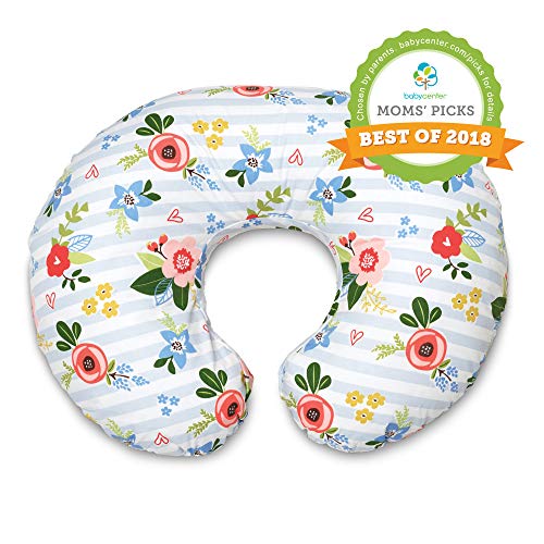 Boppy Original Nursing Pillow and Positioner, Blue Pink Posy, Cotton Blend Fabric with allover fashion