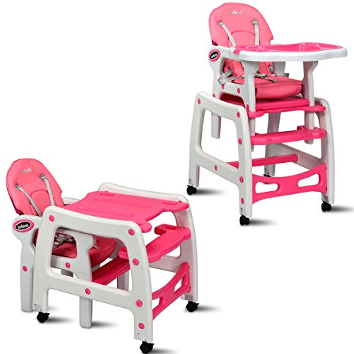 INFANS 3 in 1 Baby High Chair, Convertible Toddler Table Chair Set, Rocking Chair, Multi-Function Seat with Lockable