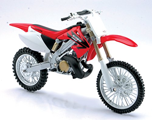 NewRay Toys Die-Cast Red Honda CR250R Dirt Bike, 1:32 Scale