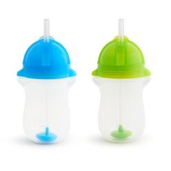 Munchkin Click Lock Any Angle 2 Piece Weighted Straw Cup, Blue/Green