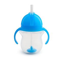 MunchkinA Any AngleA Weighted Straw Trainer cup with click LockA Lid, 7 Ounce, Blue