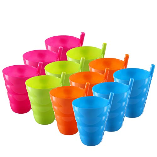 DilaBee Pack of 12 Kids Cups - 10 Oz Straw Cups for Toddlers - Kids Straw  Cup - Plastic Toddler Straw Cup - BPA Free Kids Cup - Fun