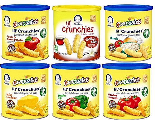 Gerber Graduates Lil Crunchies, Variety Pack, 1.48-Ounce Canisters (Pack of 6)