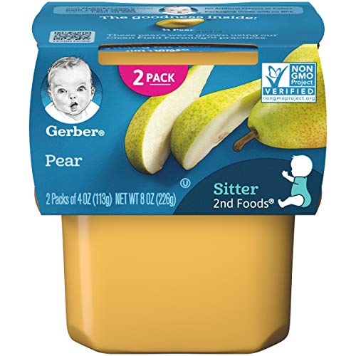 Gerber 2nd Foods Pears, 4 oz Tubs, 2 Count