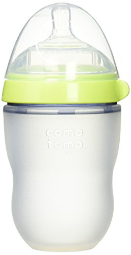 Comotomo - Soft Hygienic Silicone Baby Bottle Single Pack 3m+ Green - 8 oz.