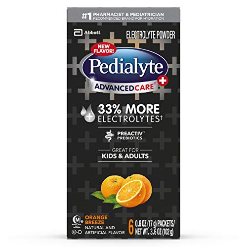 Pedialyte Electrolyte Powder Pedialyte Advancedcare Plus Electrolyte Powder, with 33% More Electrolytes & Preactiv Prebiotics, Orange Breeze, Electrolyte