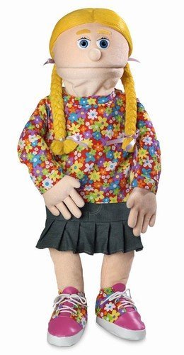Silly Puppets 30" Cindy, Peach Girl, Professional Performance Puppet with Removable Legs, Full or Half Body