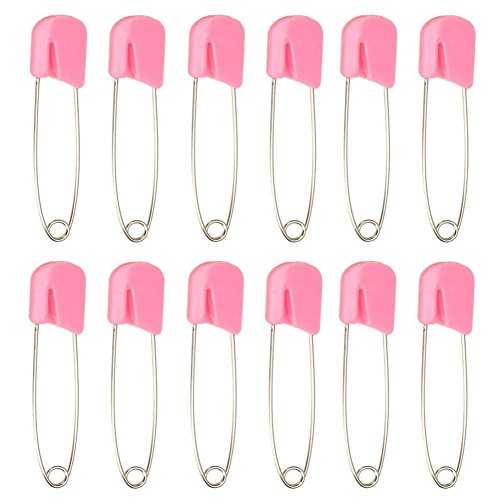 LEFV Diaper Pins 2.1inch Cloth Nappy Safety Pins,Pack of 100 (Pink)