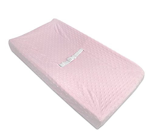 American Baby Company Heavenly Soft Minky Dot Fitted Contoured Changing Pad Cover, Pink Puff, for Girls