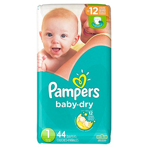 Pampers Baby-Dry Disposable Diapers Size 1, 44 Count, JUMBO