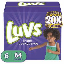 LUVS ULTRA LEAKGUARDS STAGE 6 DISPOSABLE DIAPER EXTRA EXTRA LARGE BOY OR GIRL ADHESIVE TABS 64 CT - 0037000859371