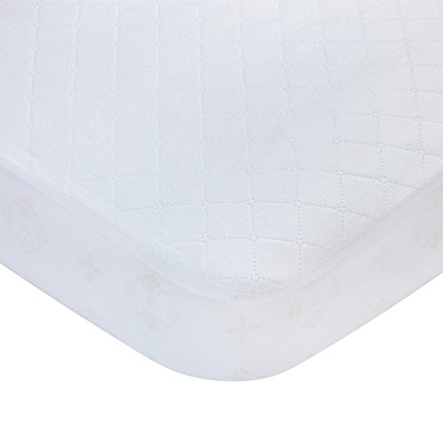 Carter's Carters Waterproof Fitted Quilted Crib and Toddler Protective Mattress Pad Cover, White