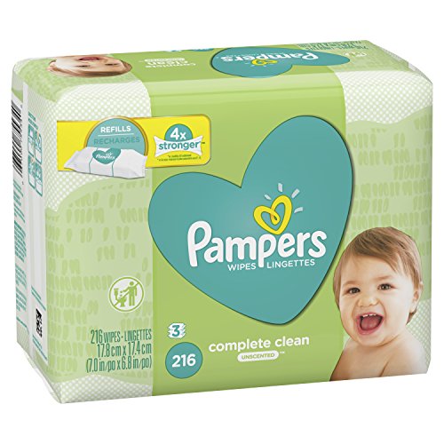 Pampers Baby Wipes, Pampers Sensitive Water Baby Diaper Wipes, Complete Clean Unscented, 3 Refill Packs for Dispenser Tub, 216 Total