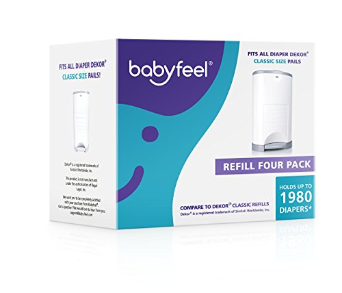 Babyfeel Dekor Classic Refills by Babyfeel | 4 Pack | Exclusive 30% Extra Thickness | New Powder Scent | Fits Dekor Classic Size