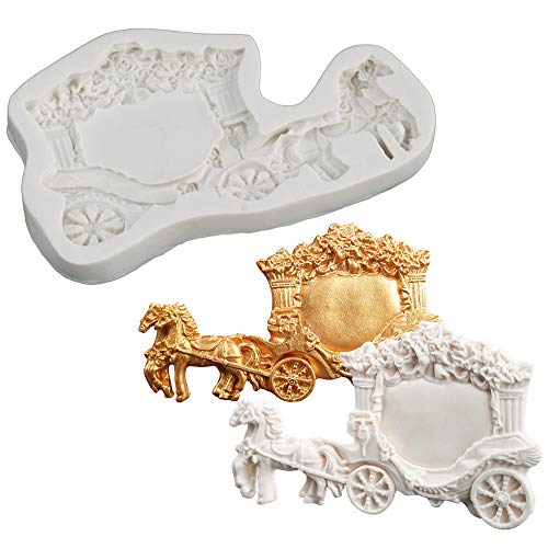 Pinpon Horse Carriage Silicone Fondant Mold Romantic Sugarcraft Wedding Cake Decorating Gum Paste Tools Candy Chocolate Polymer Clay