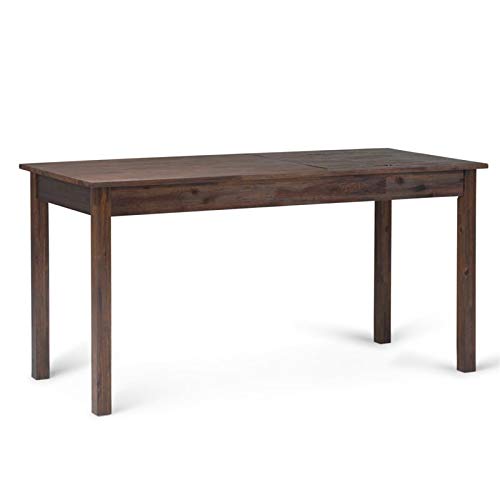 Simpli Home AXCMON-14 Monroe Solid Acacia Wood Rustic 60 inch Wide Desk in Distressed Charcoal Brown