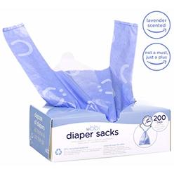 Ubbi Disposable Diaper Sacks, Lavender Scented, Easy-To-Tie Tabs, Made with Recycled Material, Diaper Disposal or Pet Waste