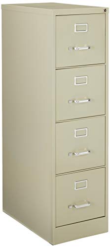 Lorell 4-Drawer Vertical File with Lock, 15 by 25 by 52-Inch, Putty