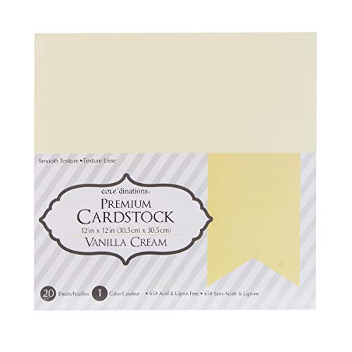 Darice GX-2200-22 Cardstk Valuepack Vanilla Cream 65Lbsmooth1 2X12 20Pk, Multicolor